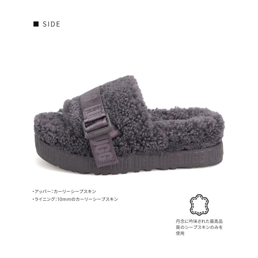 アグ 厚底サンダル 冬 レディース ムートンスリッパ 外履き 暖かい 保温 ボア ugg FLUFFITA フラッフィータ 黒 ブラック 1113475｜celeble｜08