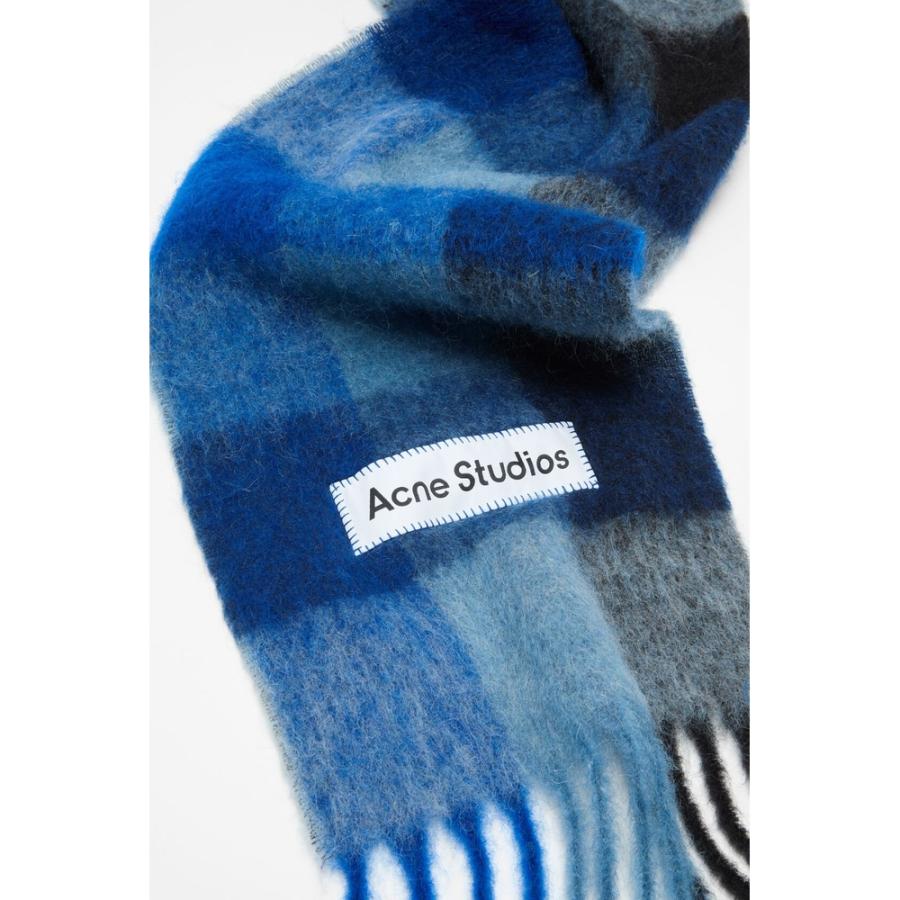 ブルー　Acne Studios モヘアチェックスカーフ　マフラー Acne Studios（アクネ ストゥディオズ） アクネ Acne Studios 2026春夏