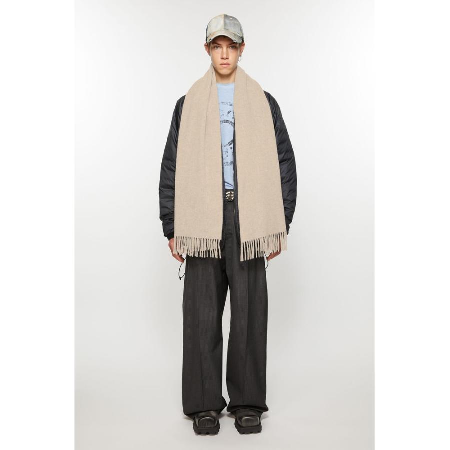 Acne Studios フリンジウールスカーフ オートミールメランジ マフラー Acne Studios - フリンジウールスカーフ - オートミールメランジ
