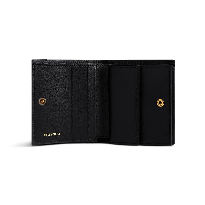 バレンシアガ CRUSH フラップ&カードホルダー キルテッド 二つ折財布 BALENCIAGA（バレンシアガ） レディース CRUSH フラップコイン&カード
