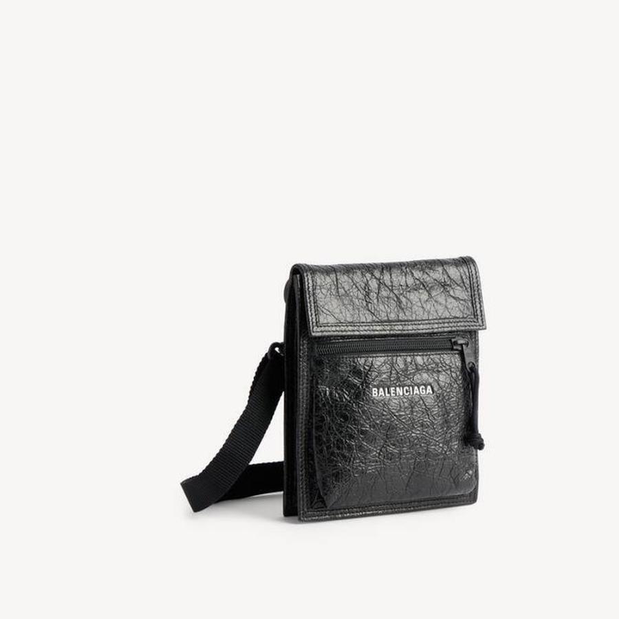 バレンシアガ BALENCIAGA メンズ EXPLORER ストラップ付きポーチ スモール【ブラック 】【送料無料】【正規品】の画像