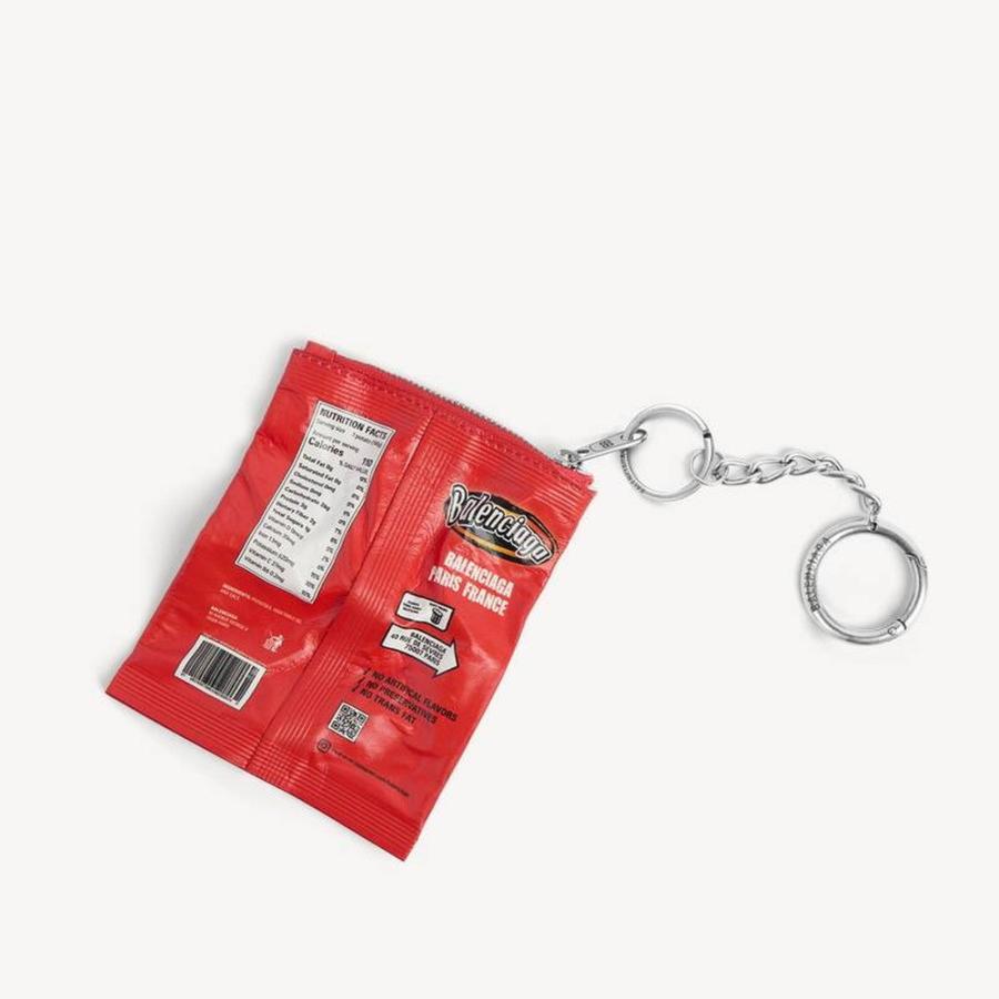 バレンシアガ BALENCIAGA メンズ キーリング CHIPS チャーム【レッド 】【送料無料】【正規品】の画像