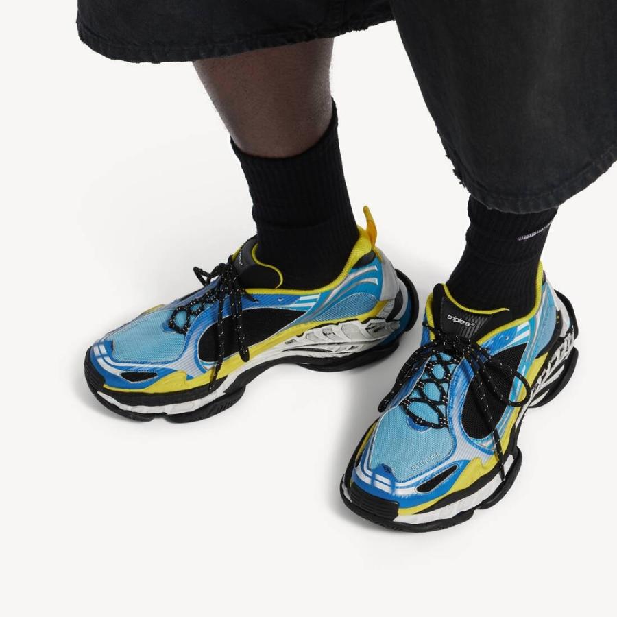 バレンシアガ BALENCIAGA メンズ TRIPLE S.2 スニーカー【ブルー/ホワイト/イエロー 】【送料無料】【正規品】の画像