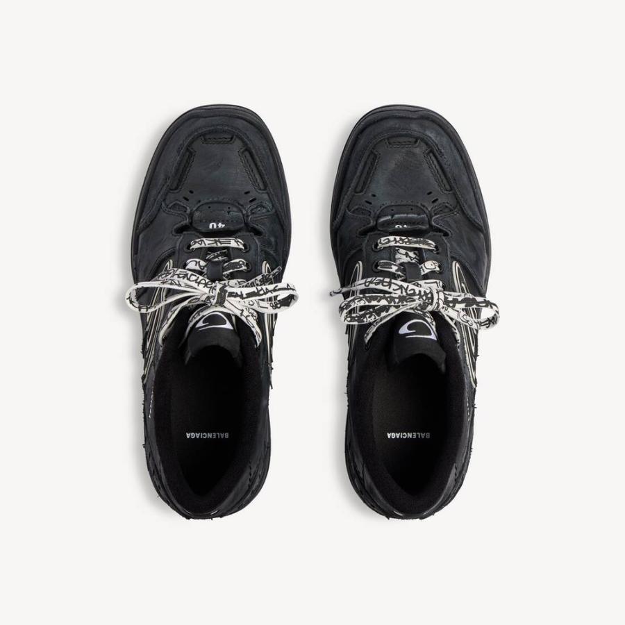 バレンシアガ BALENCIAGA メンズ HAMPTONS WORN-OUT スニーカー【ブラック 】【送料無料】【正規品】の画像