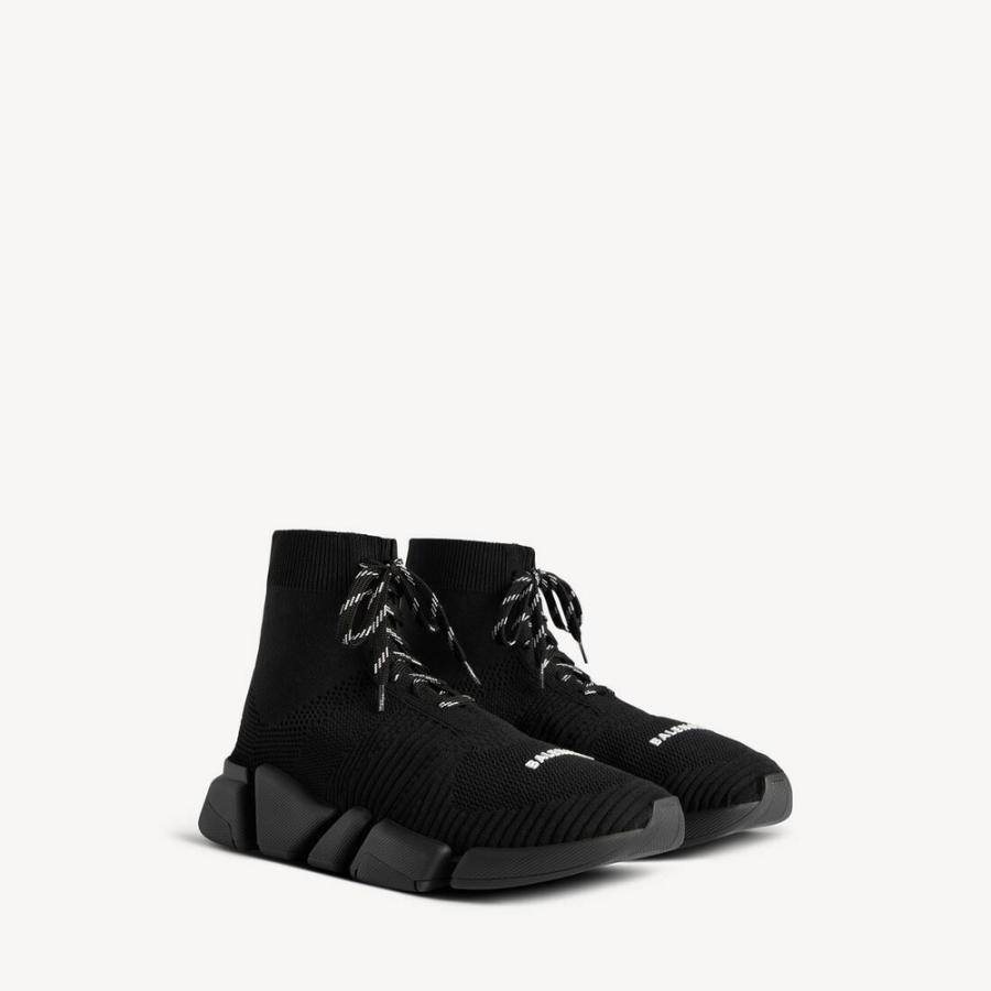 バレンシアガ BALENCIAGA メンズ SPEED 2.0 LACE-UP　リサイクルニット スニーカー【ブラック 】【送料無料】【正規品】の画像