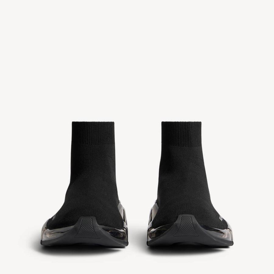 バレンシアガ BALENCIAGA メンズ SPEED 2.0 FULL CLEAR SOLE リサイクルニット スニーカー【ブラック 】【送料無料】【正規品】の画像