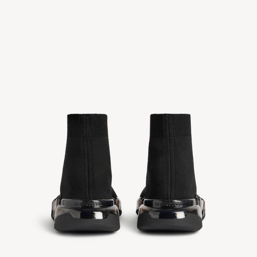 バレンシアガ BALENCIAGA メンズ SPEED 2.0 FULL CLEAR SOLE リサイクルニット スニーカー【ブラック 】【送料無料】【正規品】の画像