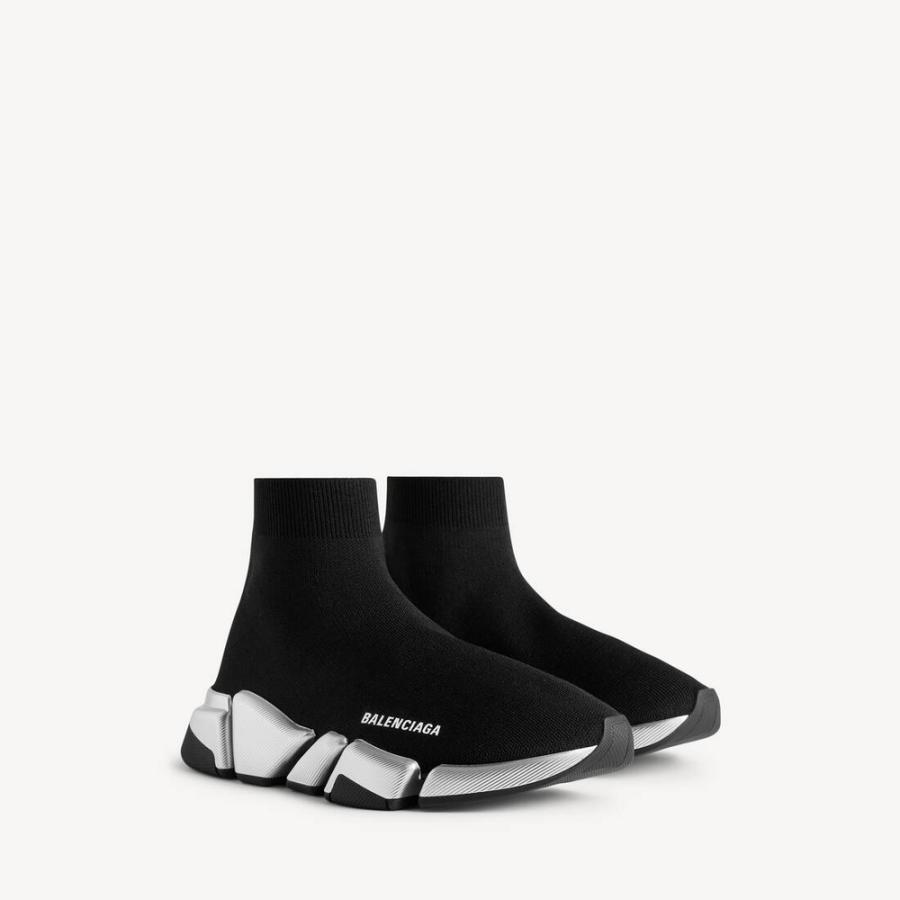 バレンシアガ BALENCIAGA メンズ SPEED 2.0 リサイクルニット スニーカー【ブラック/シルバー 】【送料無料】【正規品】の画像