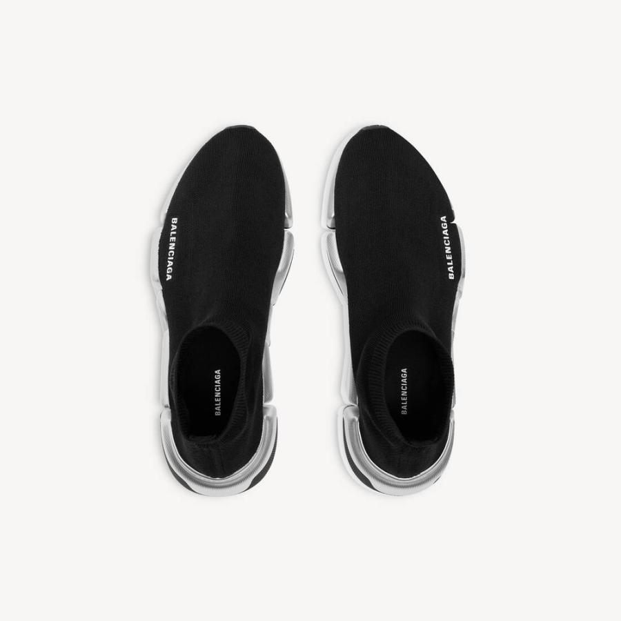 バレンシアガ BALENCIAGA メンズ SPEED 2.0 リサイクルニット スニーカー【ブラック/シルバー 】【送料無料】【正規品】の画像