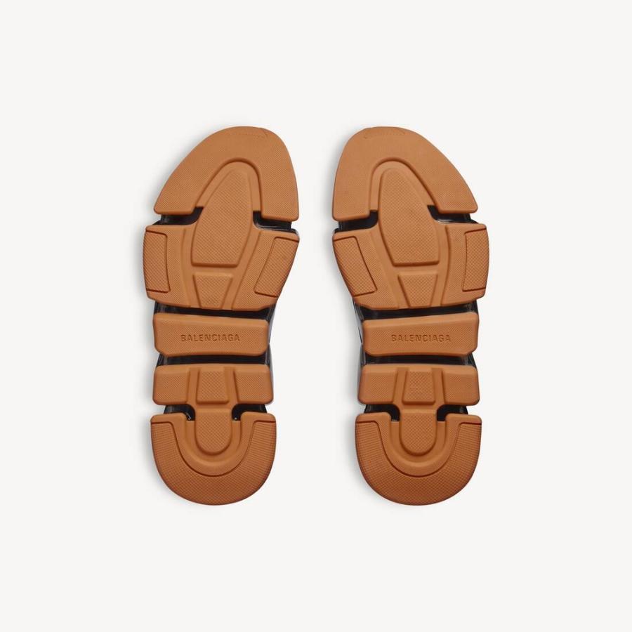 バレンシアガ BALENCIAGA メンズ SPEED 2.0 FULL CLEAR SOLE リサイクルニット スニーカー【ブラック/タンジェリン 】【送料無料】【正規品】の画像
