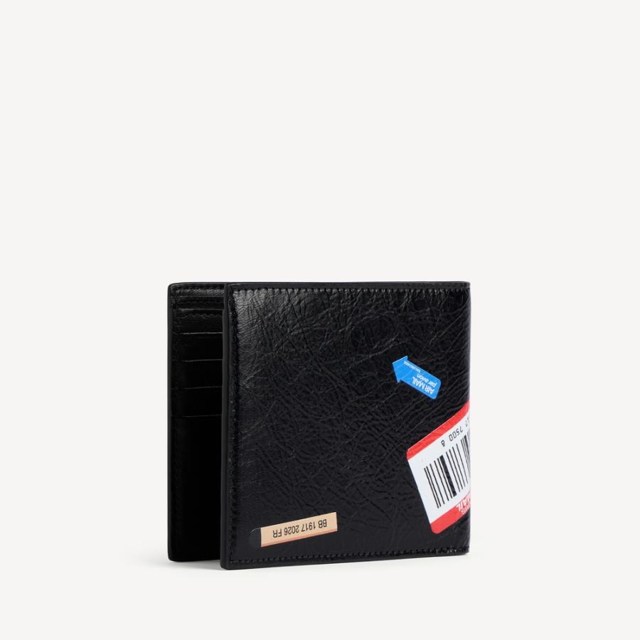 バレンシアガ BALENCIAGA メンズ CASH スクエア二つ折り財布【ブラック/マルチカラー 】【送料無料】【正規品】の画像