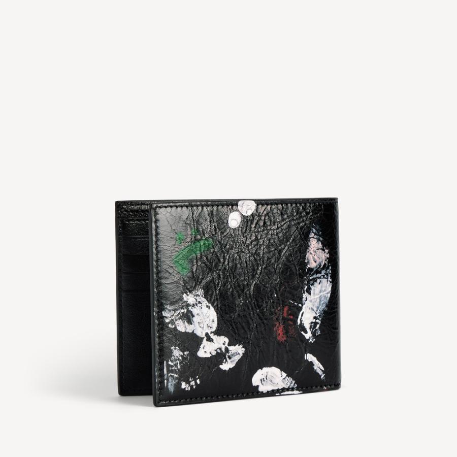 バレンシアガ BALENCIAGA メンズ CASH スクエア二つ折り財布【ブラック/マルチカラー 】【送料無料】【正規品】の画像