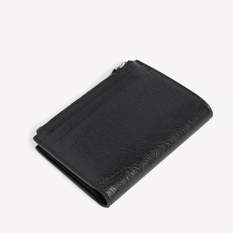 バレンシアガ BALENCIAGA メンズ CASH バーティカル二つ折りカードホルダー【ブラック/グリーン 】【送料無料】【正規品】の画像