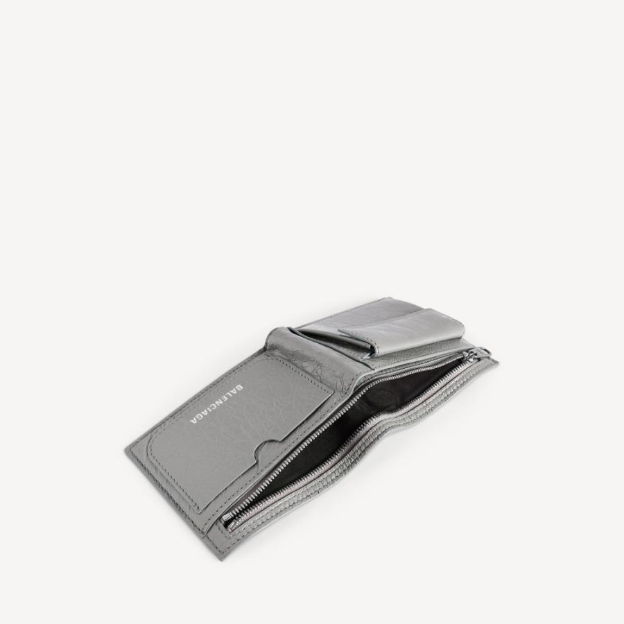 バレンシアガ BALENCIAGA メンズ SUPERBUSY スクエア フォールデッドウォレット 財布【グレー 】【送料無料】【正規品】の画像