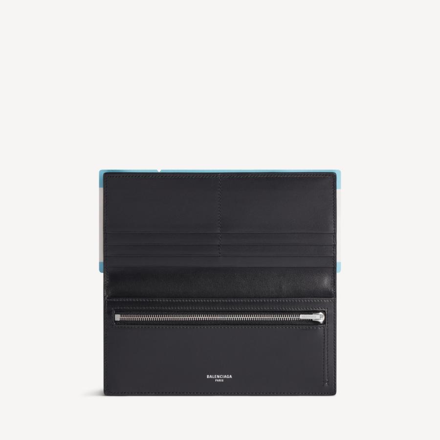 バレンシアガ BALENCIAGA メンズ PASSPORT ロング ウォレット 財布 1 チケット【ブルー 】【送料無料】【正規品】の画像