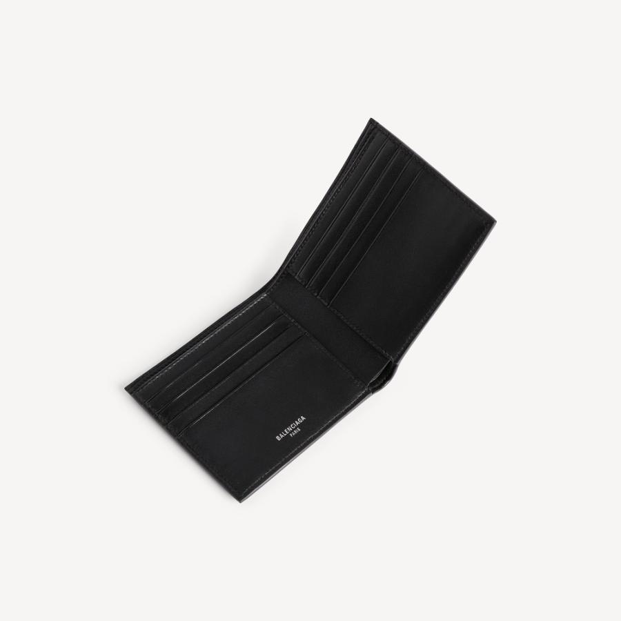 バレンシアガ BALENCIAGA メンズ PASSPORT スクエア フォールデッドウォレット 財布【ブラック 】【送料無料】【正規品】の画像