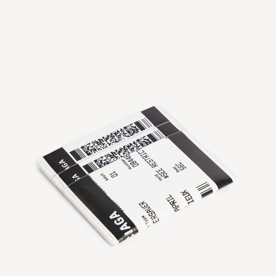 バレンシアガ BALENCIAGA メンズ PASSPORT ボーディング カードホルダー【ブラック/ホワイト 】【送料無料】【正規品】の画像