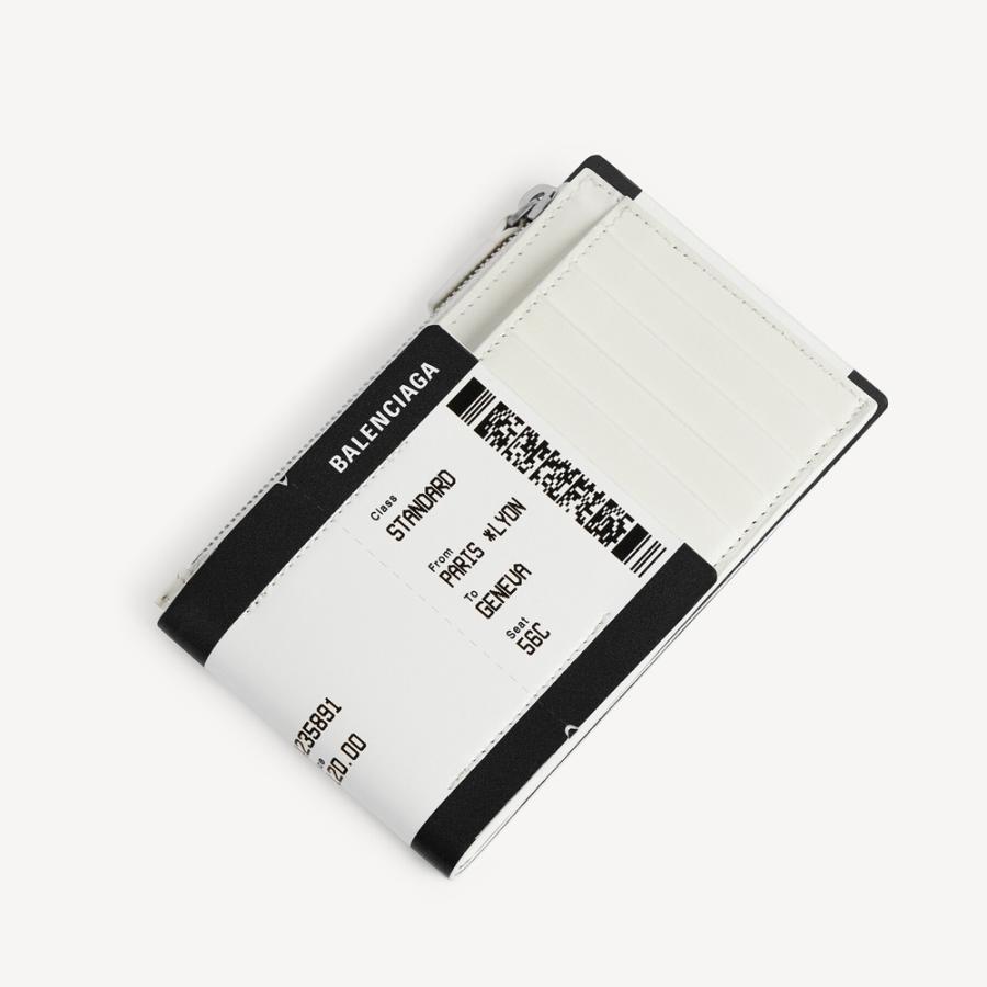 バレンシアガ BALENCIAGA メンズ PASSPORT ボーディングパス ロング コイン&カードホルダー【ブラック/ホワイト 】【送料無料】【正規品】の画像