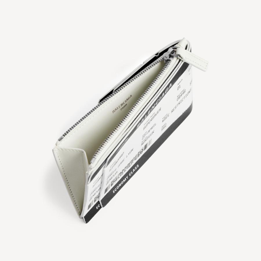 バレンシアガ BALENCIAGA メンズ PASSPORT ボーディングパス ロング コイン&カードホルダー【ブラック/ホワイト 】【送料無料】【正規品】の画像