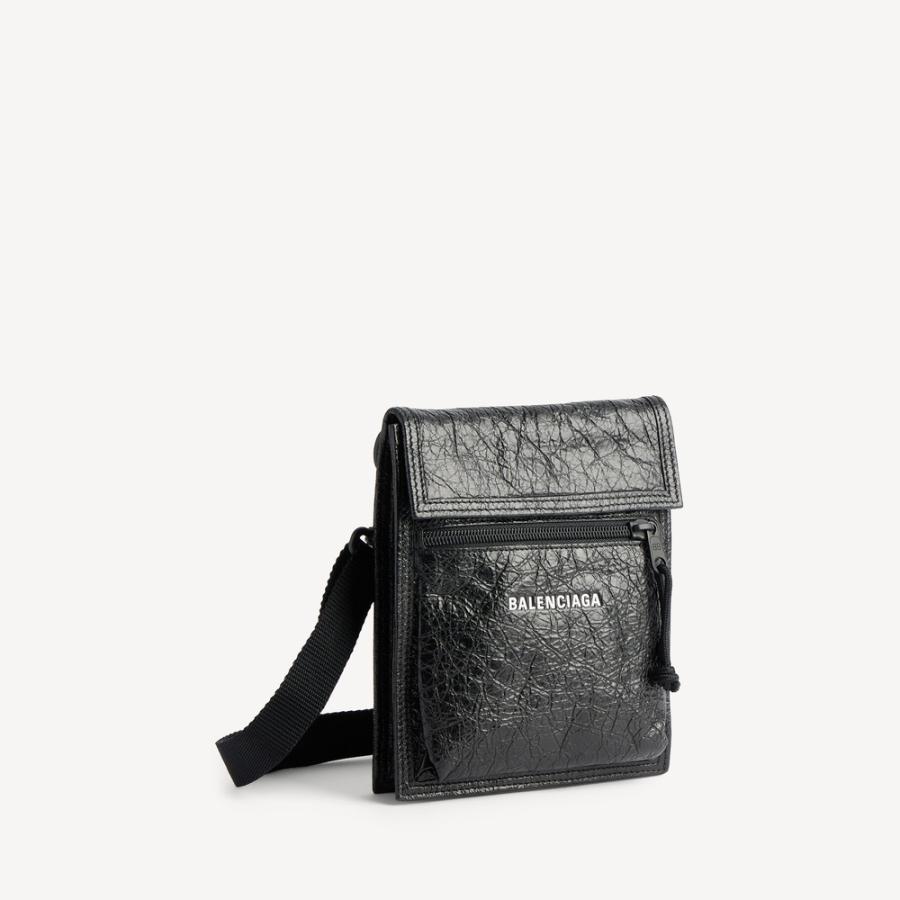 バレンシアガ BALENCIAGA メンズ EXPLORER ストラップ付きポーチ スモール【ブラック 】【送料無料】【正規品】の画像