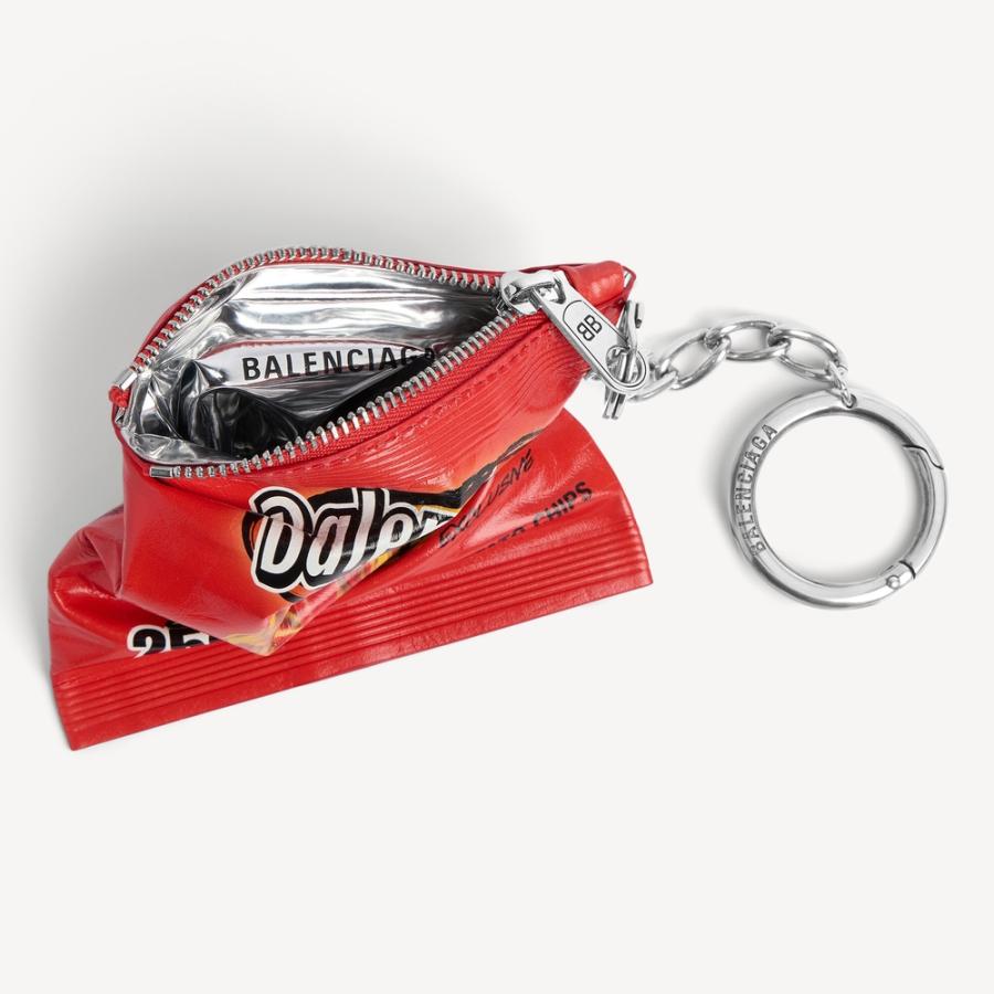 バレンシアガ BALENCIAGA メンズ キーリング CHIPS チャーム【レッド 】【送料無料】【正規品】の画像