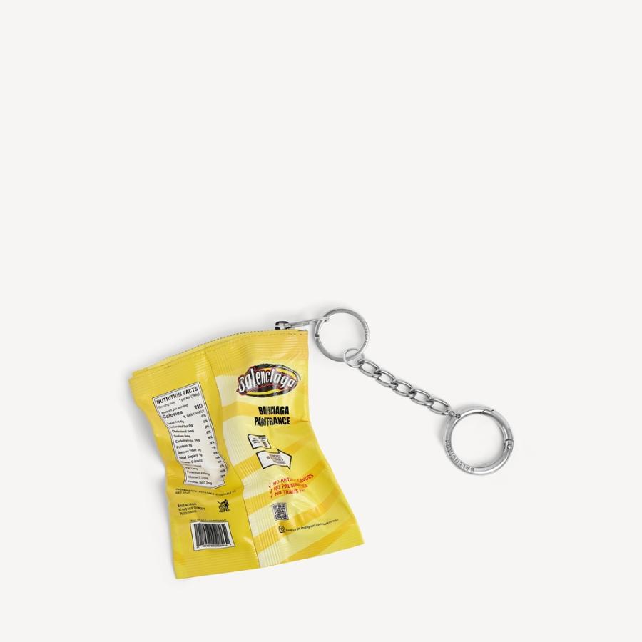 バレンシアガ BALENCIAGA メンズ キーリング CHIPS チャーム【イエロー 】【送料無料】【正規品】の画像