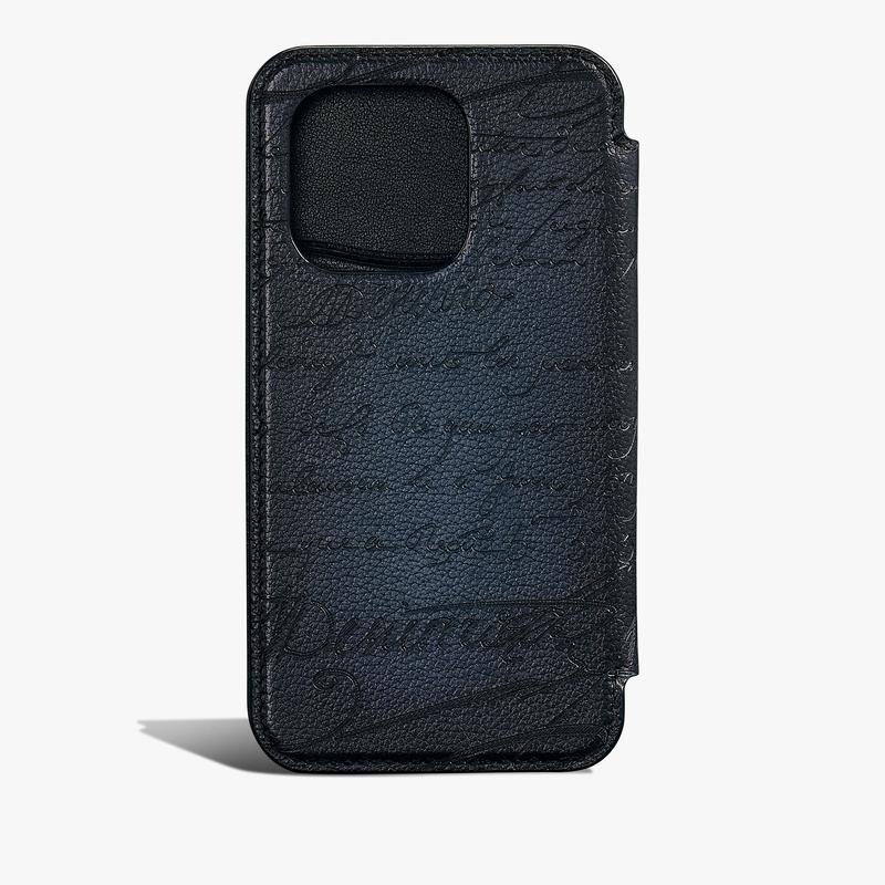 ベルルッティ Berluti スクリットレザー iPhone 16 Proフォリオ【indigo denim 】【送料無料】【正規品】の画像