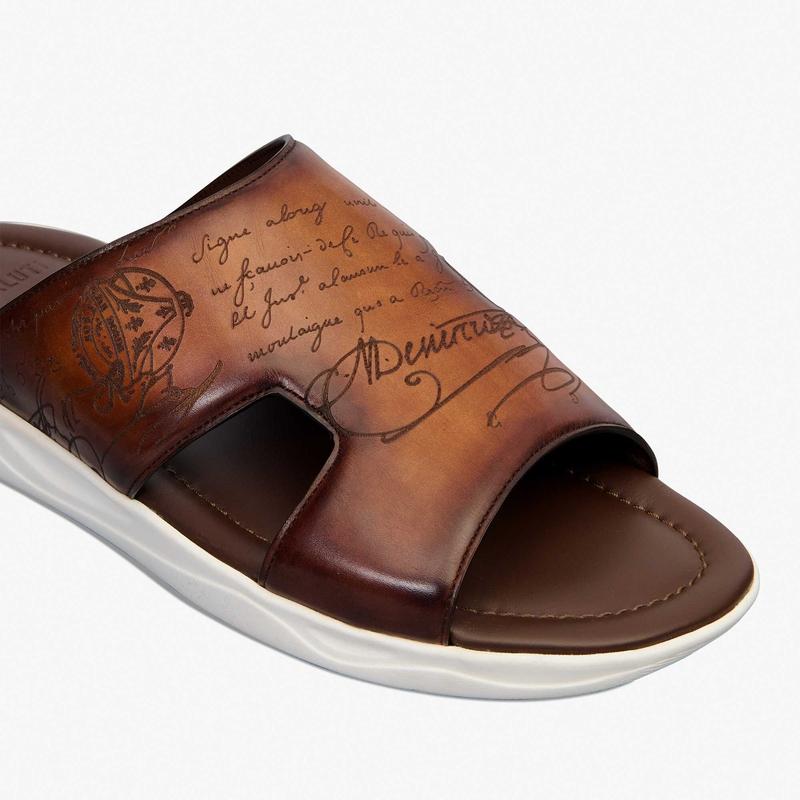 Berluti（ベルルッティ） シャドウ レザーサンダル【cacao intenso