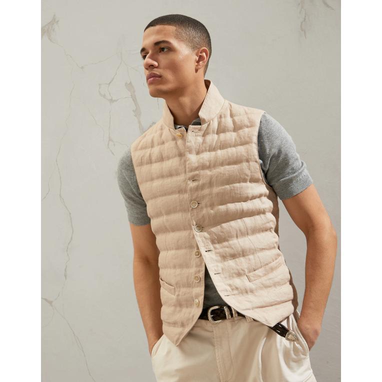 代引き手数料無料 ブルネロクチネリ Brunello Cucinelli 21春夏 メンズ ウォッシュドリネンクロス ウエストコートスタイル ダウン ベスト Beige 送料無料 正規品 Bru 0032 ブランドバッグ 雑貨 Celebrity 通販 Yahoo ショッピング 最も優遇 Www