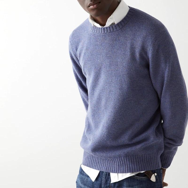 買蔵楽天 ブルネロクチネリ Brunello Cucinelli 21秋冬 メンズ メランジュ カシミヤ セーター Denim 送料無料 正規品 激安セール Chemicals Com Br