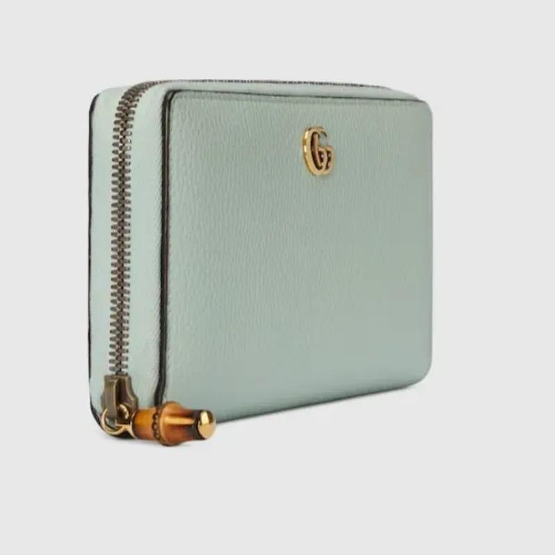 グッチ GUCCI レディース バンブー付き ダブルG ジップ ウォレット 長  