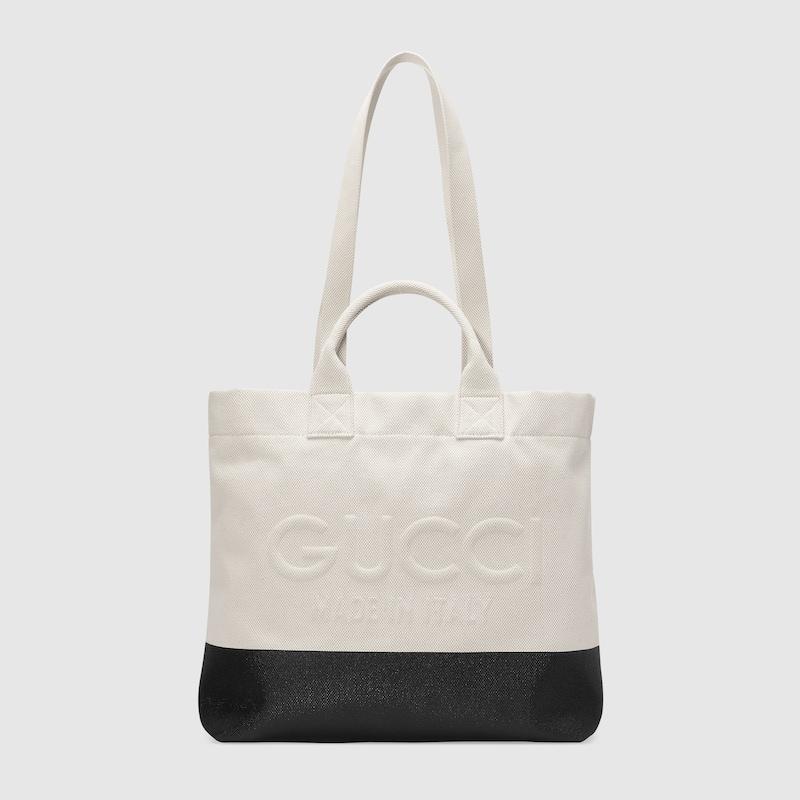 GUCCI グッチ レディース エンボス ディテール付き キャンバス トート 