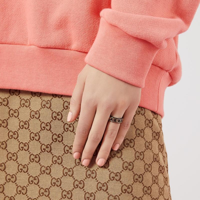 GUCCI（グッチ） レディース アイコン ジェムストーン付き リング【18K