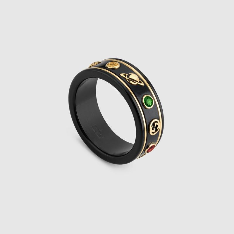 GUCCI（グッチ） レディース アイコン ジェムストーン付き リング【18K
