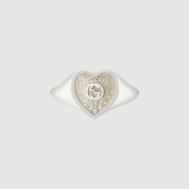 GUCCI（グッチ） レディース インターロッキングG ハート付き リング