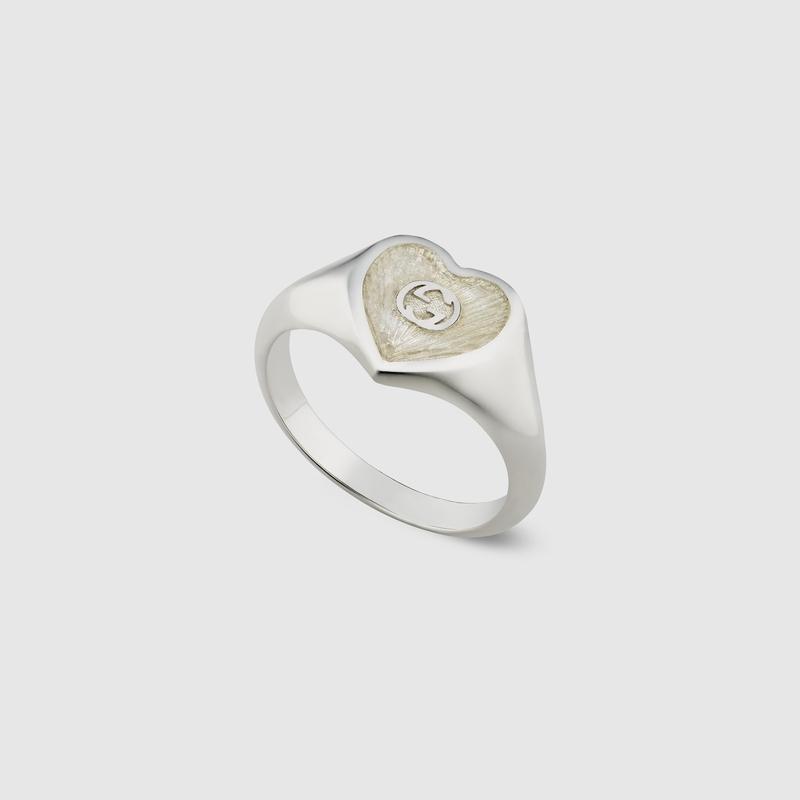 GUCCI（グッチ） レディース インターロッキングG ハート付き リング