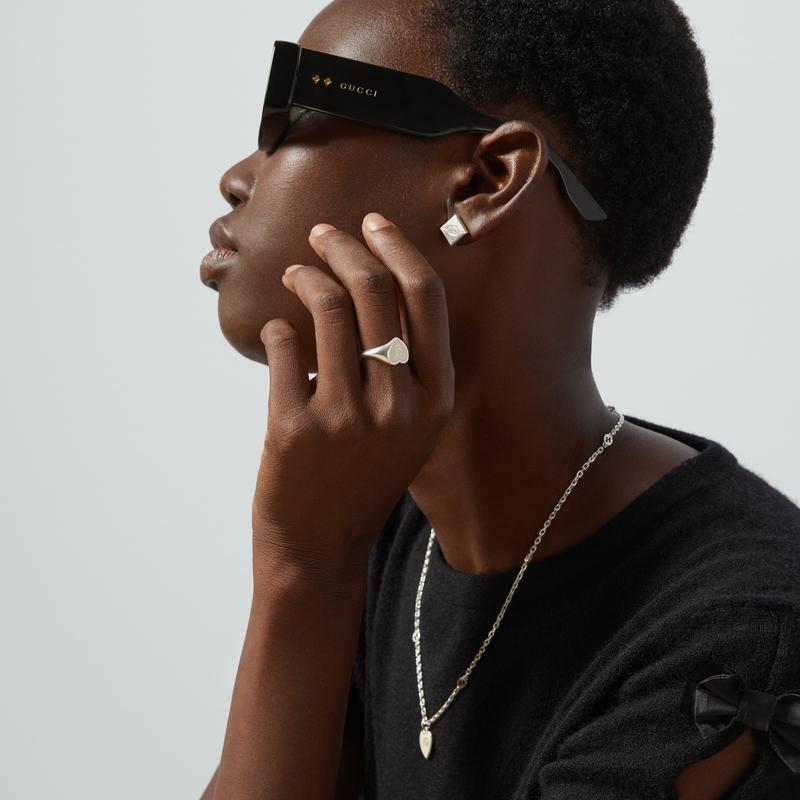 GUCCI（グッチ） レディース インターロッキングG ハート付き リング
