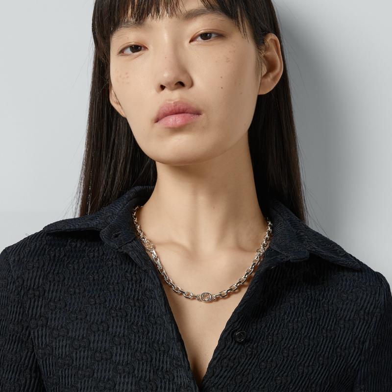 GUCCI（グッチ） レディース インターロッキング チェーン ネックレス 