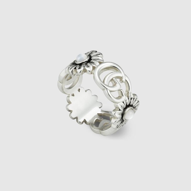 GUCCI（グッチ） レディース ダブルG マザーオブパール リング 