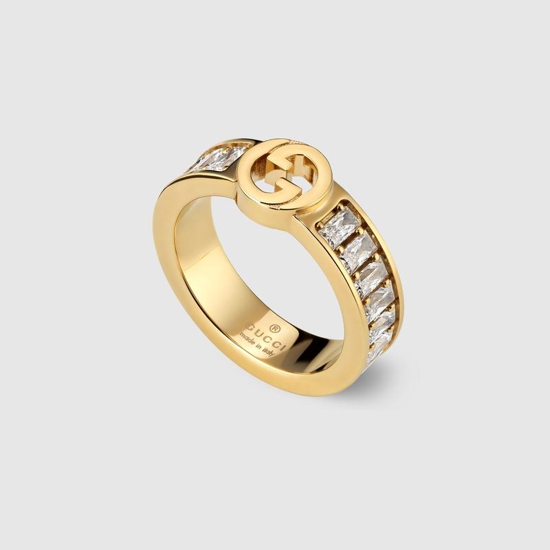 グッチ　GUCCI 指輪　リング　ハイブランド　11号　レディース　ワイド GUCCI（グッチ） レディース ブロンディ クリスタル ワイドリング