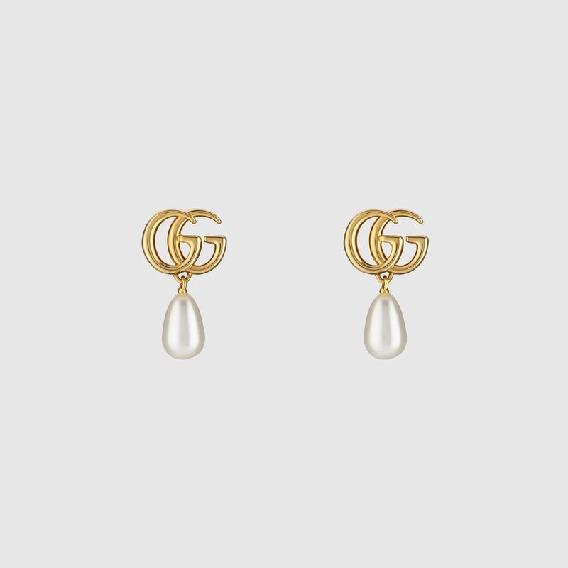 GUCCI（グッチ） レディース ダブルG パール ドロップ ピアス【送料