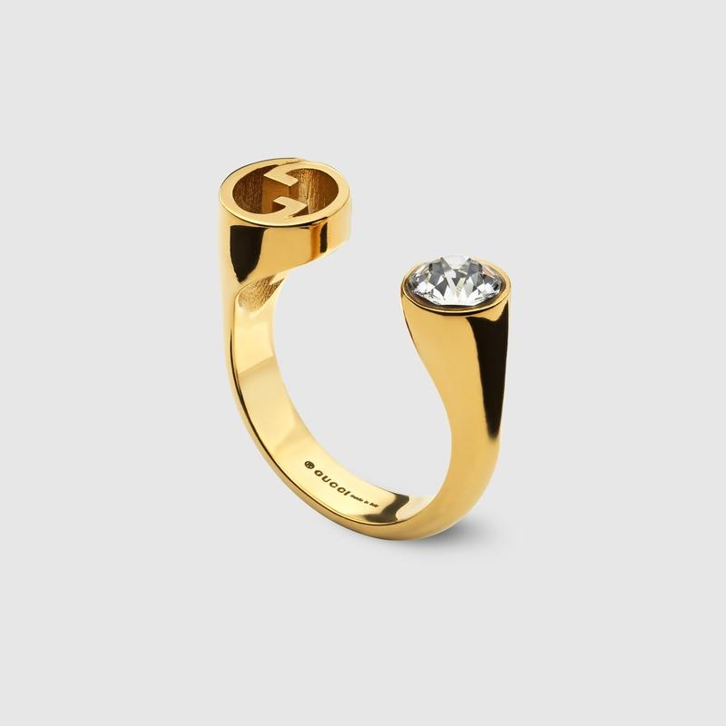 GUCCI（グッチ） レディース ブロンディ クリスタル リング【イエロー 