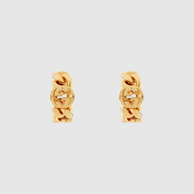 GUCCI（グッチ） レディース インターロッキング フープピアス 【送料