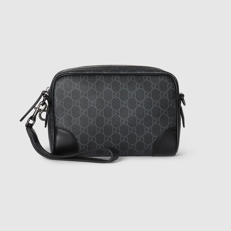 GUCCIボディバッグ ブラック ロゴパターン GUCCI（グッチ） メンズ GGエンブレム スモール クロスボディバッグ