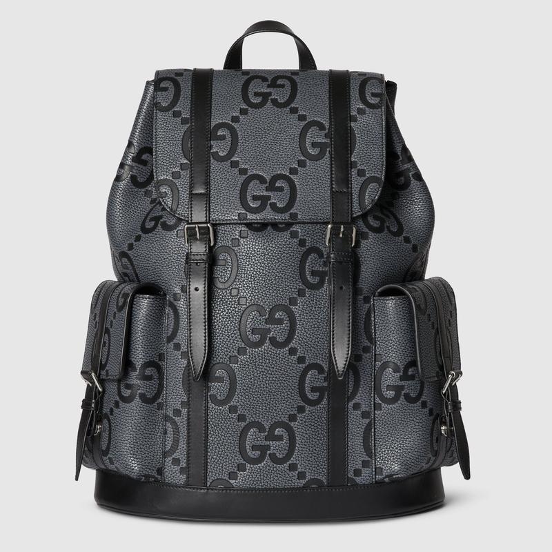 GUCCI リュック・バックパック 黒/グレー GUCCI（グッチ） メンズ GG ラージ バックパック【グレー＆ブラック GG
