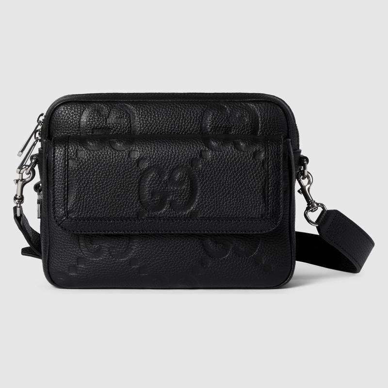 グッチ GUCCI ジャンボGG スモール ボディバッグ ブラックレザー GUCCI（グッチ） メンズ ジャンボGG スモール クロスボディバッグ