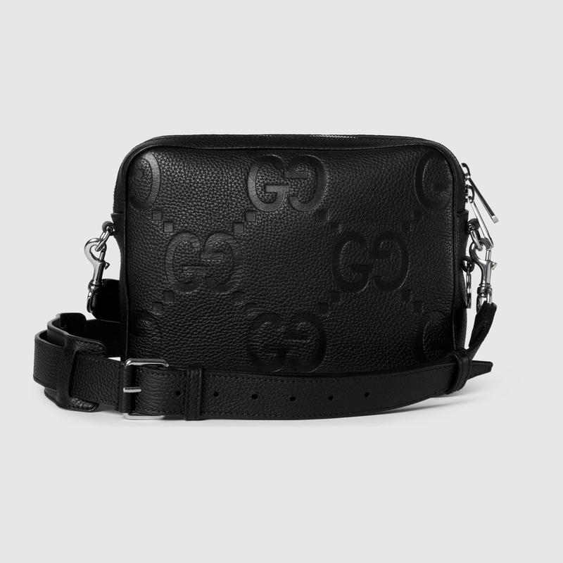 グッチ GUCCI ジャンボGG スモール ボディバッグ ブラックレザー GUCCI（グッチ） メンズ ジャンボGG スモール クロスボディバッグ