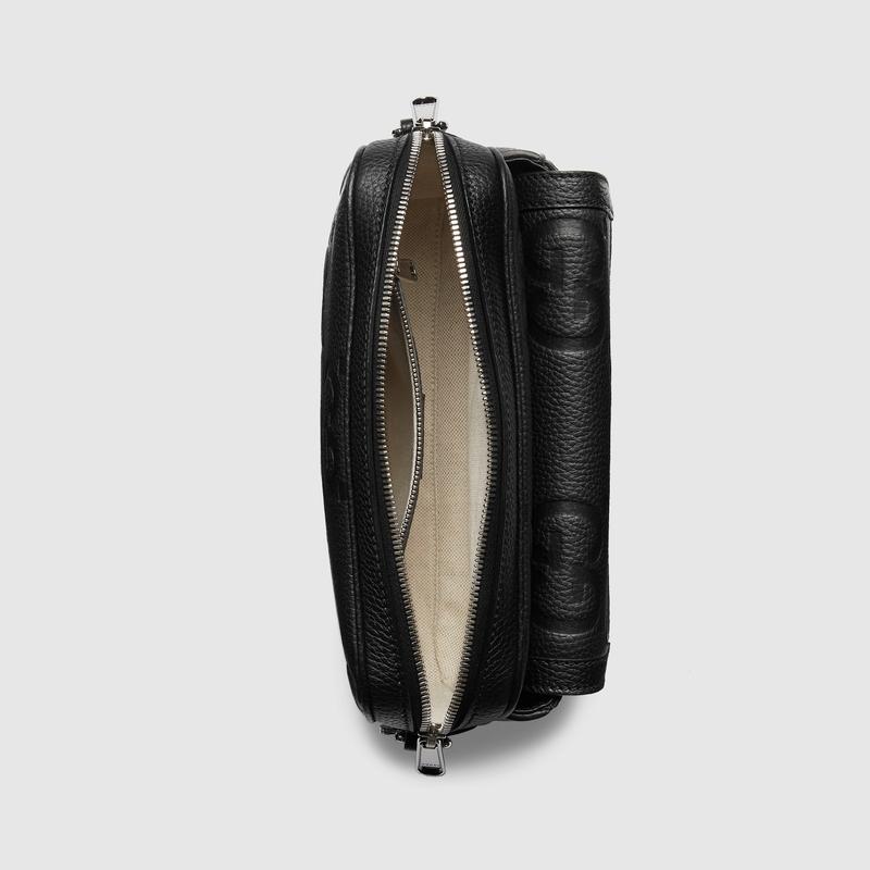 グッチ GUCCI ジャンボGG スモール ボディバッグ ブラックレザー GUCCI（グッチ） メンズ ジャンボGG スモール クロスボディバッグ