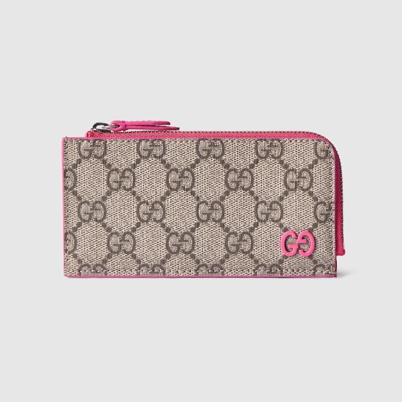 GUCCI（グッチ） メンズ GG ジップカードケース ピンク インテリア