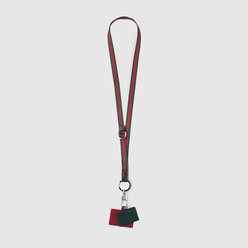 GUCCI、スマホストラップ、グッチ携帯ストラップGUCCIネックレスストラップ GUCCI（グッチ） メンズ ウェブ ストライプ付き スマートフォン用